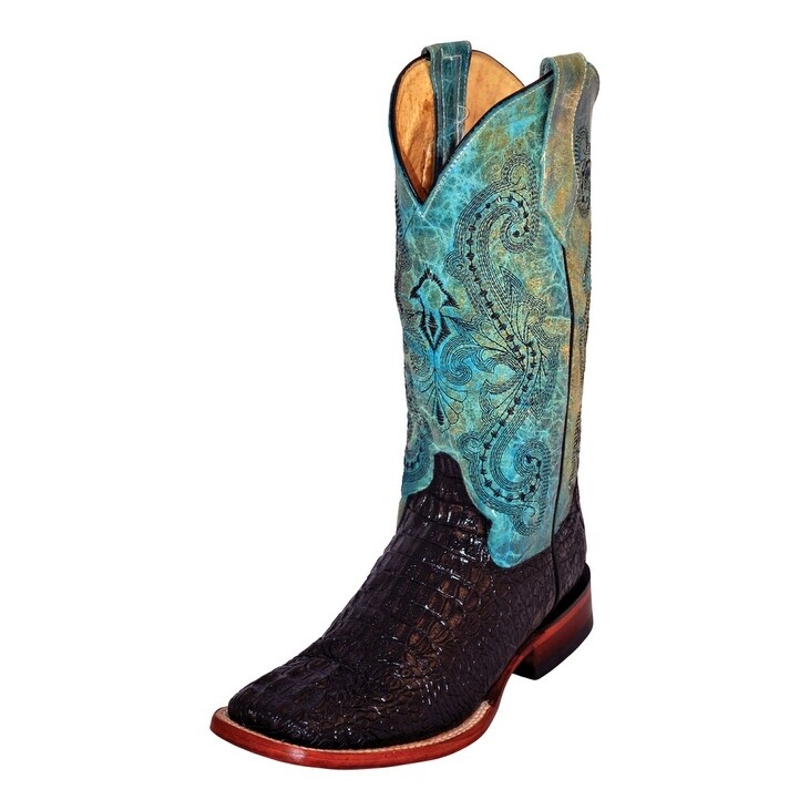 black and teal cowgirl boots