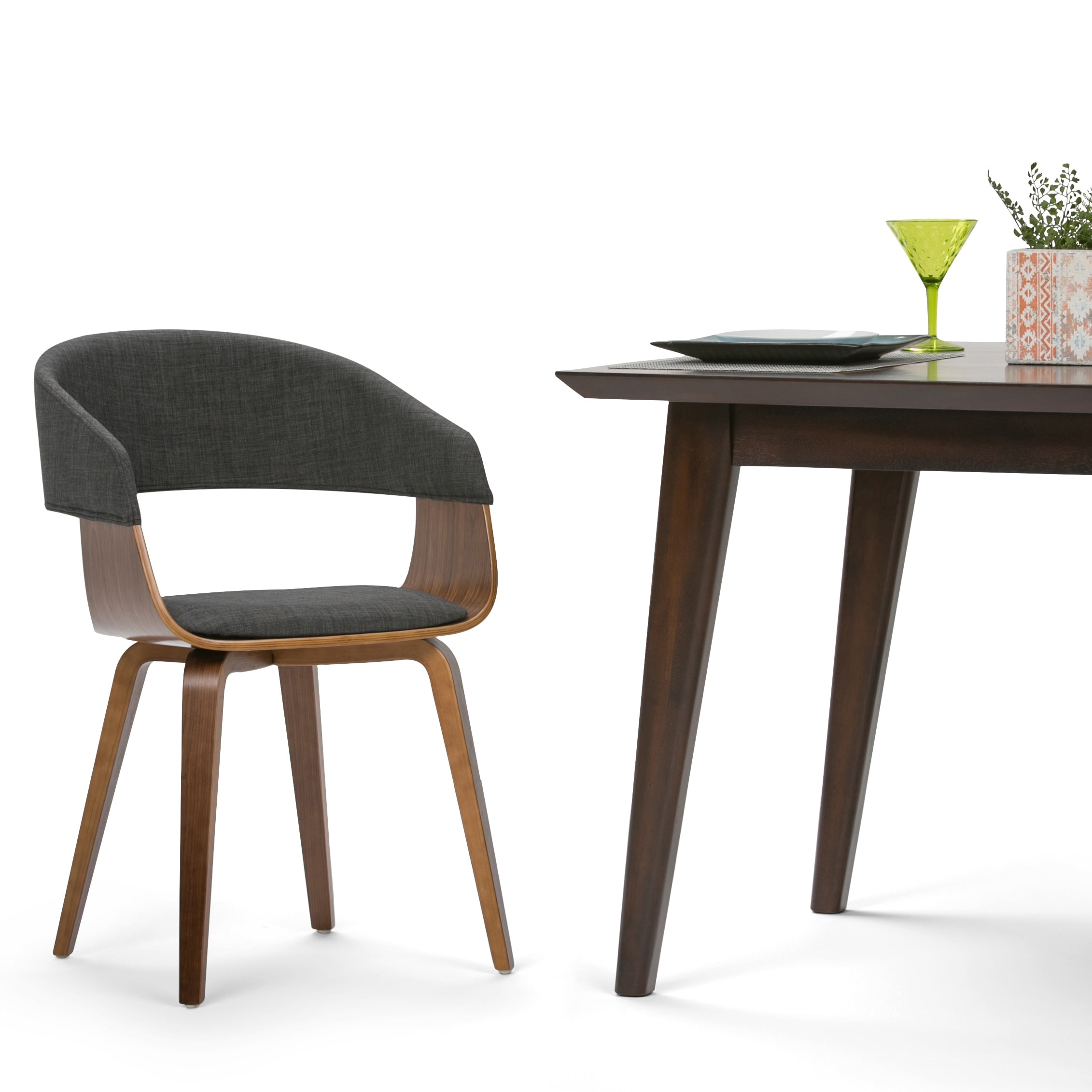 WYNDENHALL Calinda Mid Century Modern Bentwood Single Dining Chair - 20.5"w x 21.7"d x 30.9"h