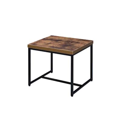 Bob Weathered Oak & Finish End Table Modern End Table Solutions，Compact End Table Collection