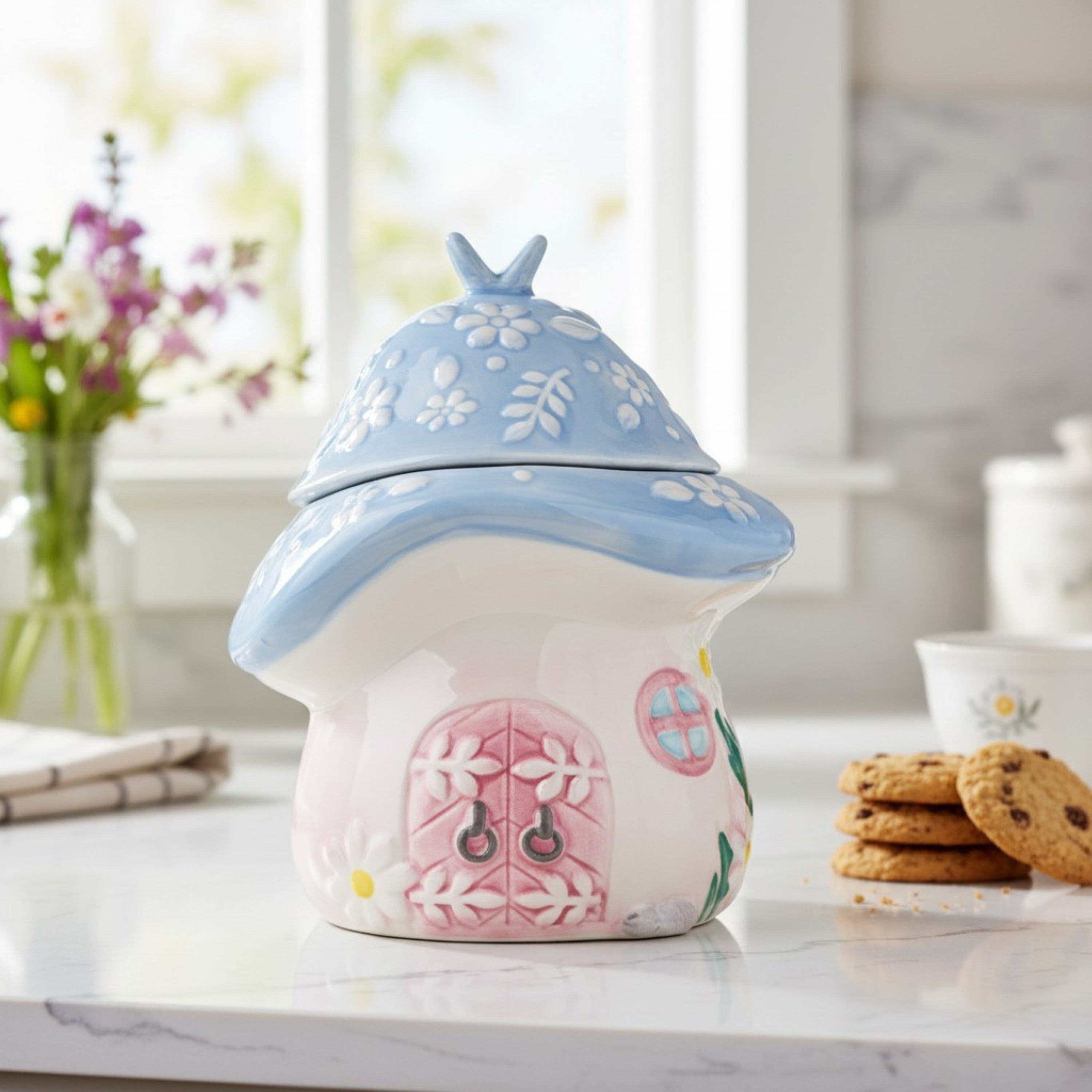 10 Strawberry Street Toadstool Cottage Ceramic Canister - Bed Bath