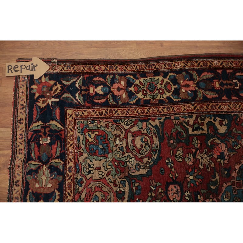 Hand Knotted Oriental 100% Wool Carpet Traditional Floral Navy Blue & Blues Bakhtiari Area Rug - 6' 6'' X 5' 2''