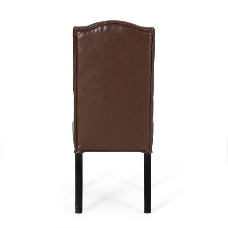 Harriet Contemporary Tufted Faux Leather Dining Chairs (Set of 2) by Christopher Knight Home - 21.50" L x 25.75" W x 41.50" H