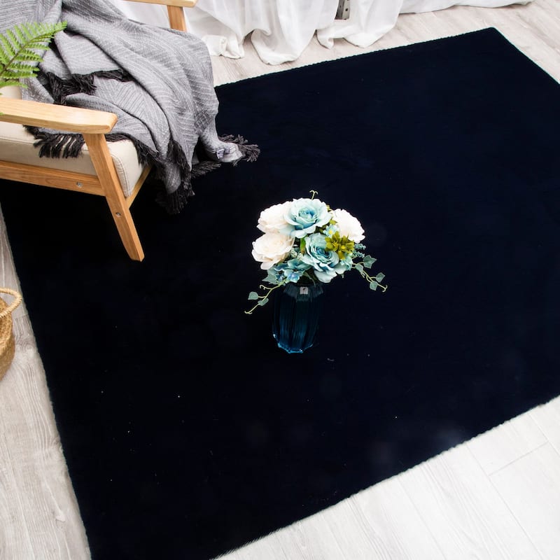 Rabbit-Collection Thick Faux-Fur Area Rug