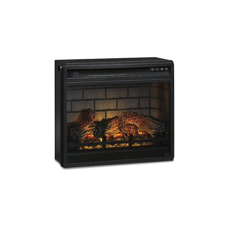 Signature Design by Ashley Trinell Brown 60" TV Stand for TVs up to 69" with Electric Fireplace - 60"W x 15"D x 24.5"H