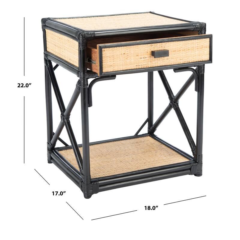 SAFAVIEH Aliyah Bali Coastal 1-Drawer 1-Shelf Nightstand