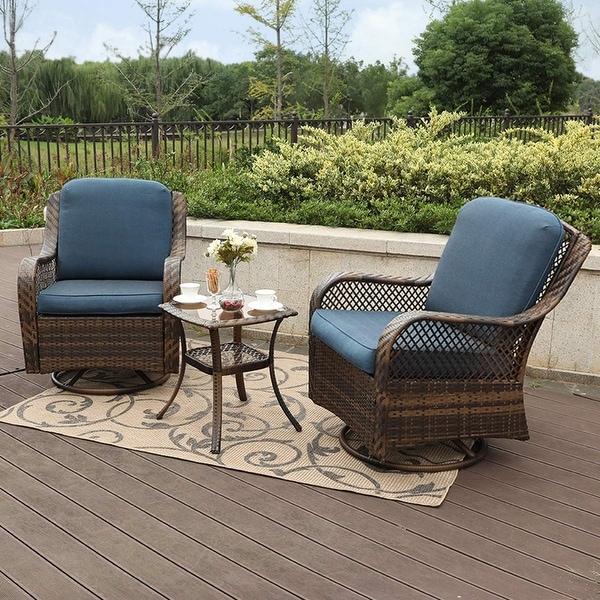 Clarese 3-piece Rattan Rocking Conversation Set by Havenside Home. Opens flyout.