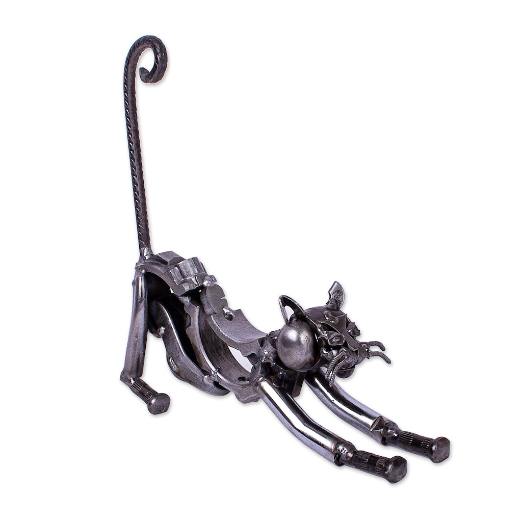 Novica Handmade Kitty Cat Recycled Metal Sculpture