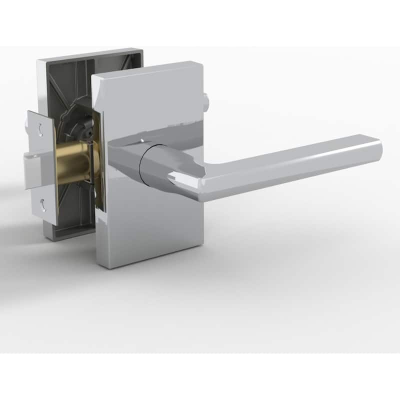 Mega Handles GLAMOR Passage Door Lever | Modern Keyless Interior Door Handle for Hallway, Closet, or Bathroom and Kitchen - Polished Chrome