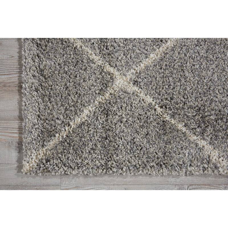 Nourison Brisbane Large Diamond Geometric Modern Shag Area Rug