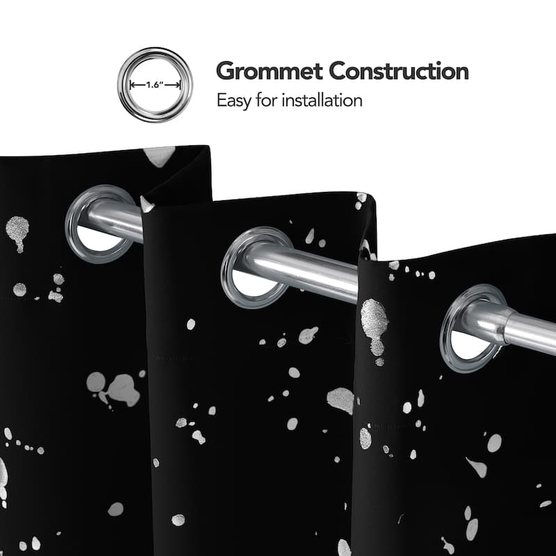 Deconovo Silver Spot 52 Width Curtain Panel Pair (2 Panel)