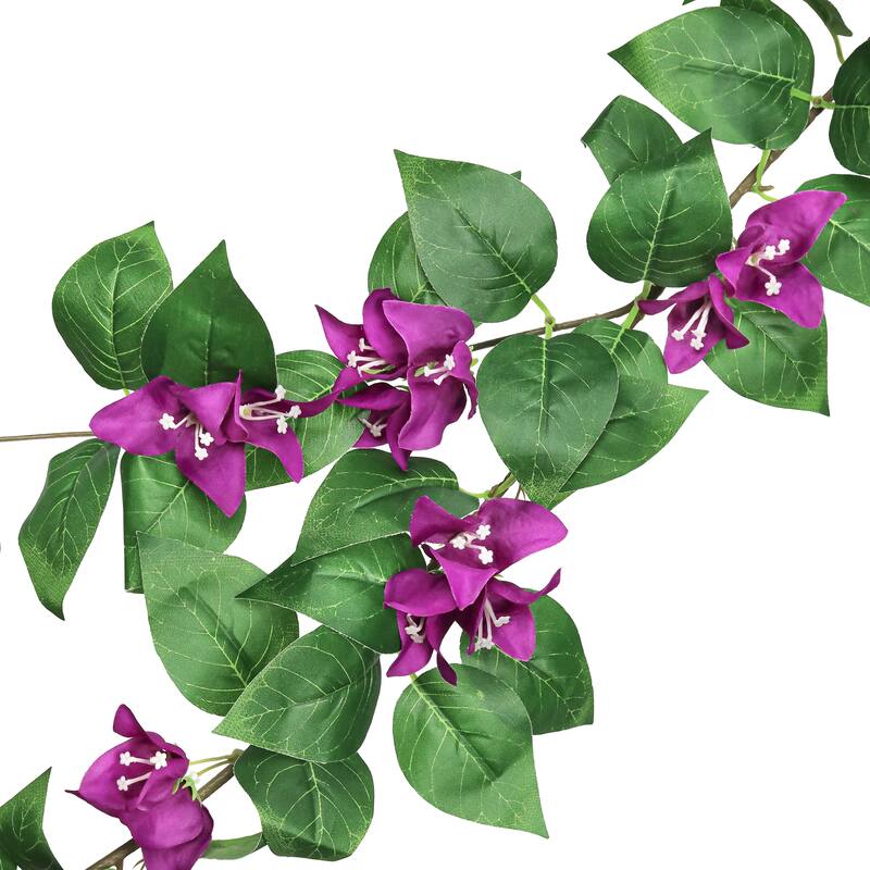 Purple Artificial Bougainvillea Flower Garland Hanging Vine 6ft - 72" L x 8" W x 3" DP