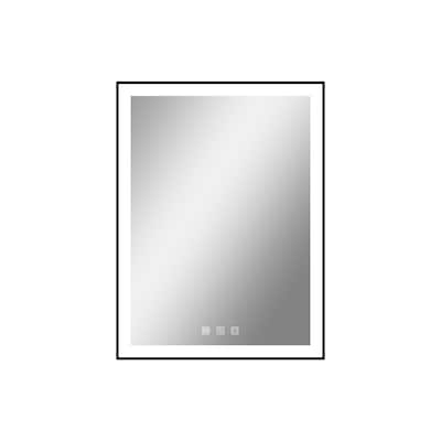 LED Black Framed Bathroom Vanity Mirror Wall Mounted Dimmable Anti-Fog Mirror