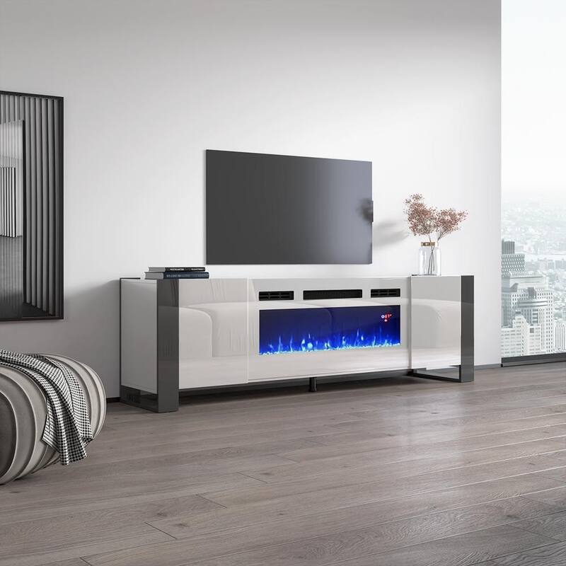 Woody WH-EF Electric Fireplace 77" TV Stand