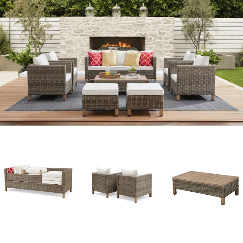 8 Piece Sectional Seating Group with Cushions