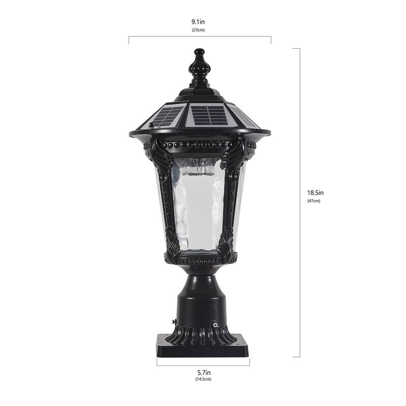 Retro Solar Lights With Dimmable LED, Black