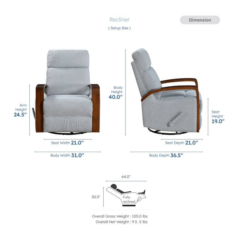 Sharon Swivel Glider Manual Reclining Chair