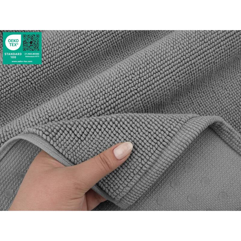 American Soft Linen 100% Cotton Bath Mat Rugs, 20x34 inches Slip Resistant Bottom Base Bath Mats for Bathroom