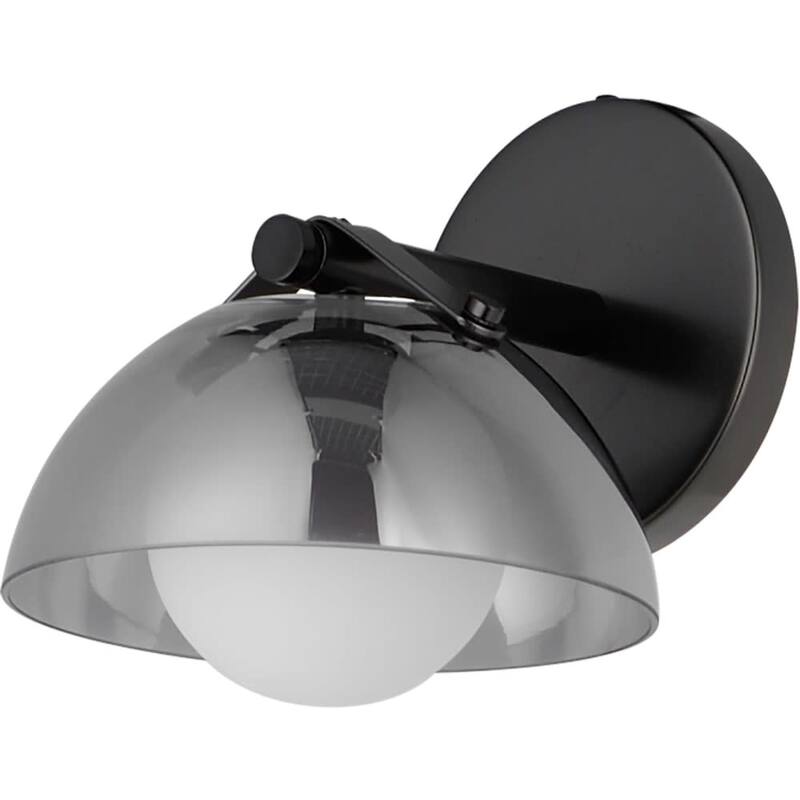 Studio M SM31001MSK Domain 7" Tall LED Bathroom Sconce with Glass - Black Chrome