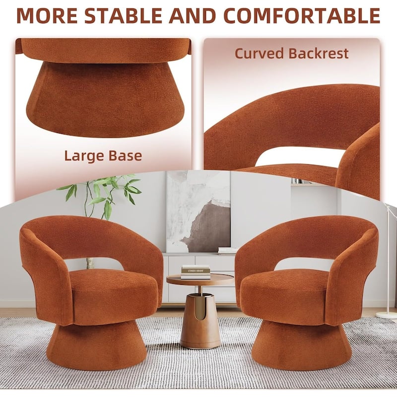 Swivel Barrel Chair,Velvet Accent Armchair 360 Degree Swivel Club Chair Vanity Chair for Living Room Bedroom Reception Room