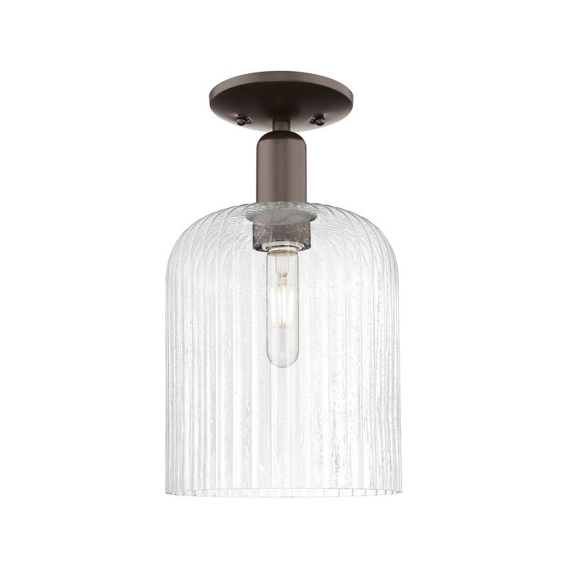 Innovations Lighting 716-1C-14-8 Bridal Veil Semi-Flush Bridal Veil 8" - Oil Rubbed Bronze / Seedy