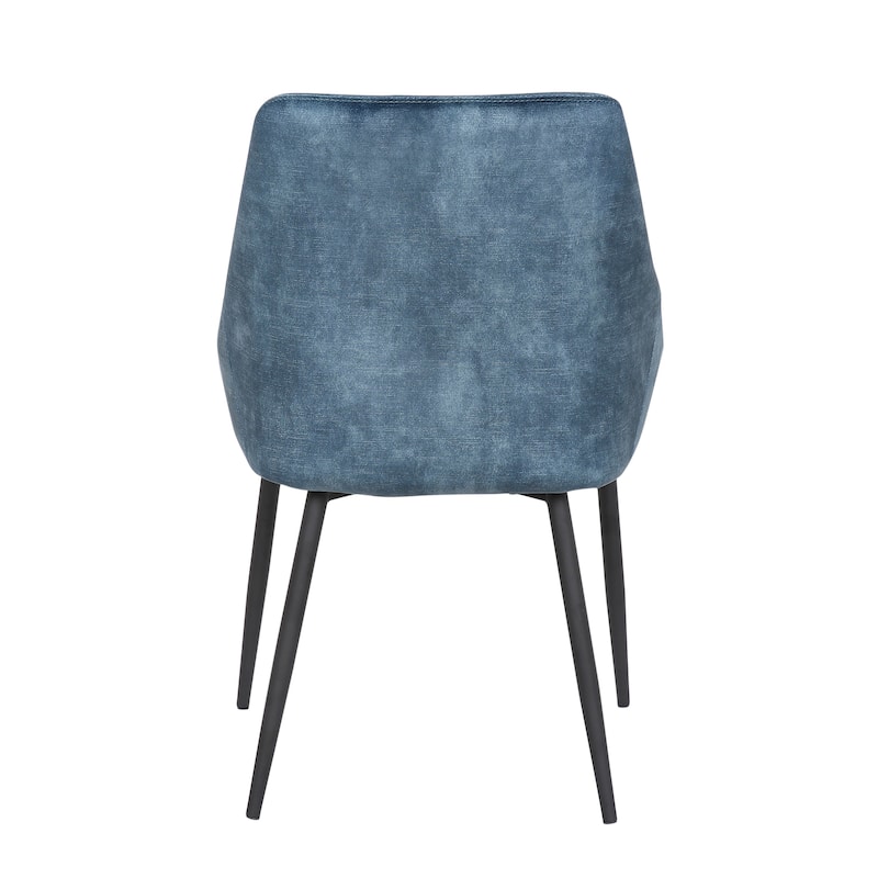 Silver Orchid Alba Upholstered Dining Chair with Black Metal Finish - Set of 2