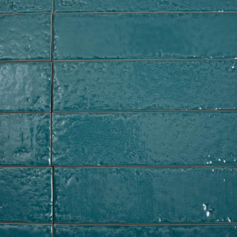 Valenza 2x16 Tropical Teal Ceramic Zellige Subway Wall Tile (10.76 sq ft/case) - 50 Pack