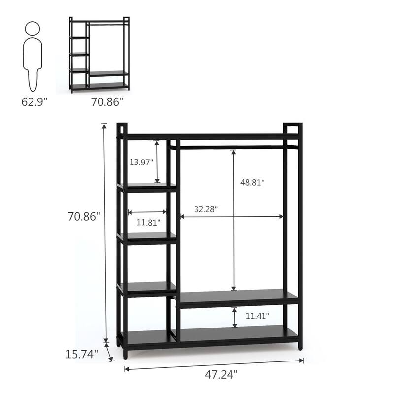 Freestanding Closet Organizer with Shelves
