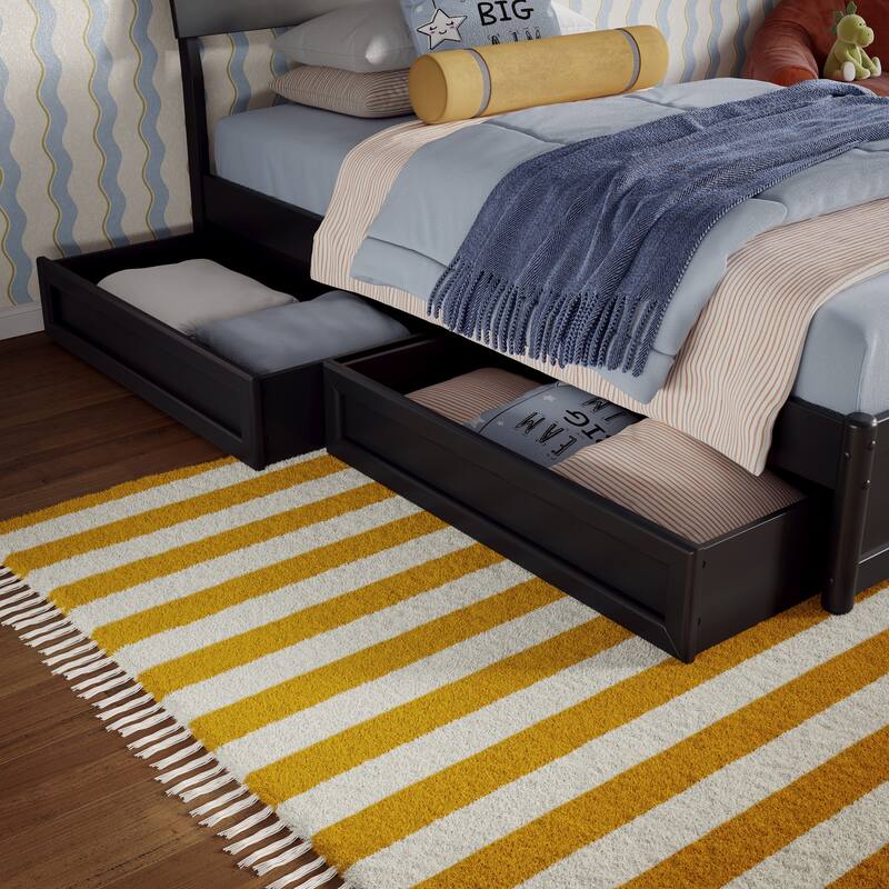 Norla Wood Platform Bed with Storage Drawers