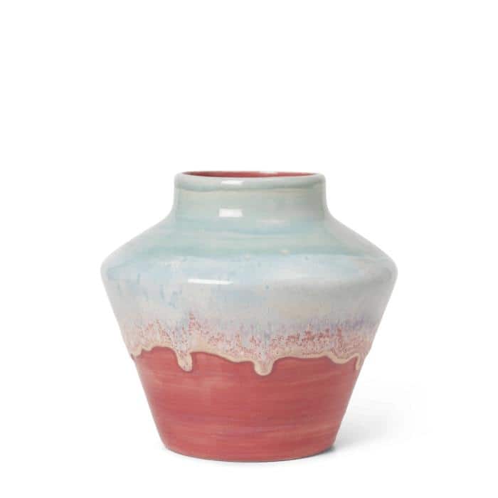 Kähler Poppery Vase, Mint/Pink - H: 8.1"