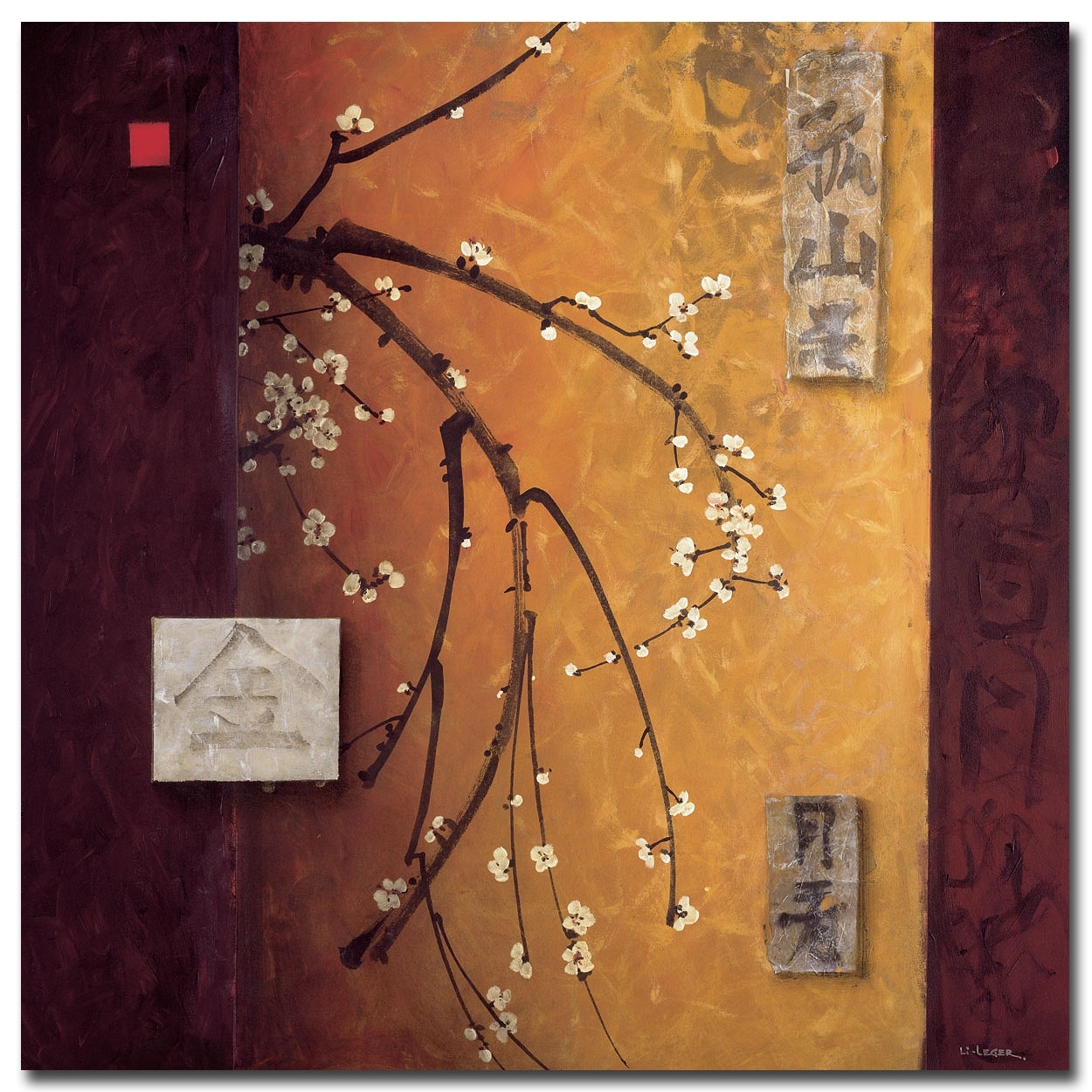 Oriental Blossoms II by Don Li-Leger Gallery Wrapped Canvas Giclee Art (30 in x 30 in)