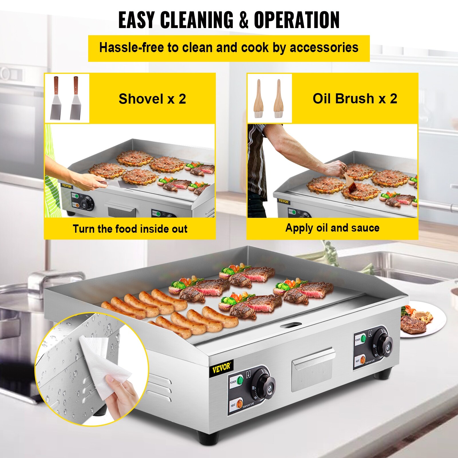 Countertop griddle top