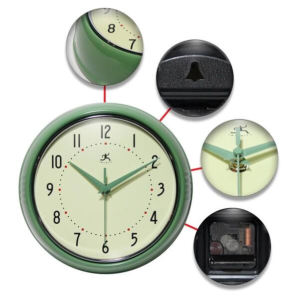 Round Retro Kitchen Wall Clock by Infinity Instruments ...