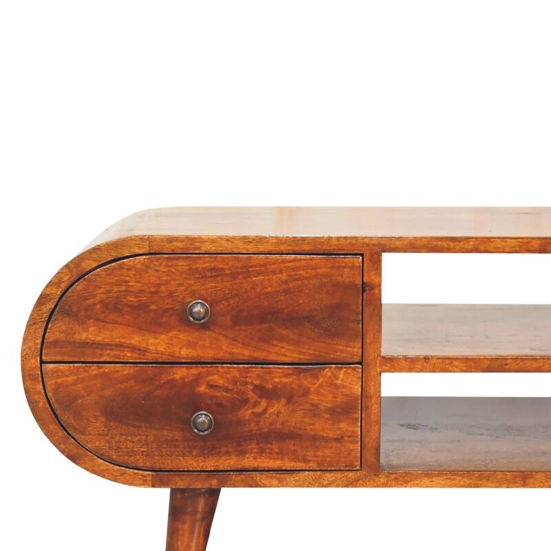 Multifunctional Circular Media Unit TV Stand Spacious Storage Space