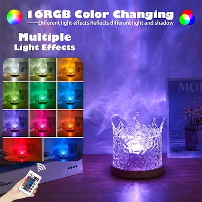 16 Colors Ocean Wave Projector Lamp Night Light - 4.9"