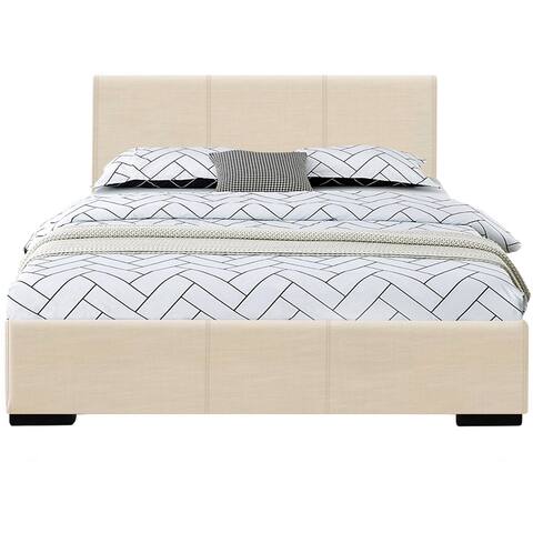 Abbey Platform Bed in Beige