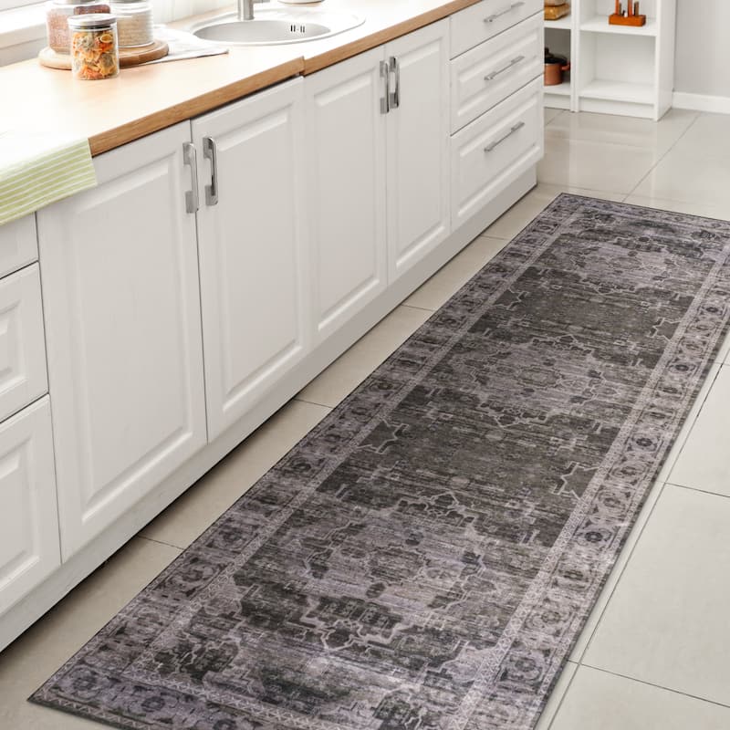 JONATHAN Y Dalyan Ornate Medallion Machine Washable Area Rug