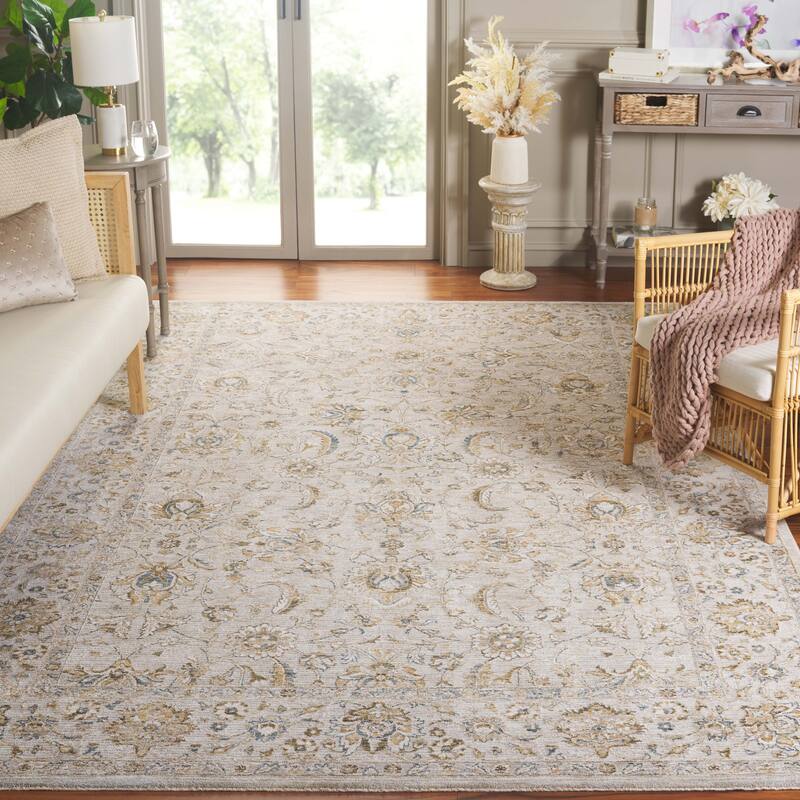 SAFAVIEH Persian Sherm Traditional Polyester Rug - 10' x 13' - Grey/Beige