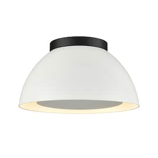 Elk Home Pelham 10'' Wide 2-Light Flush Mount - Matte Black with Matte White