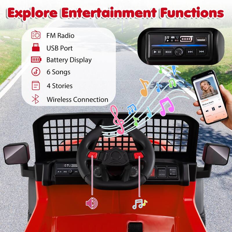 Gymax 24V Ride On Car for Kids Battery Powered Electric Vehicle w/
