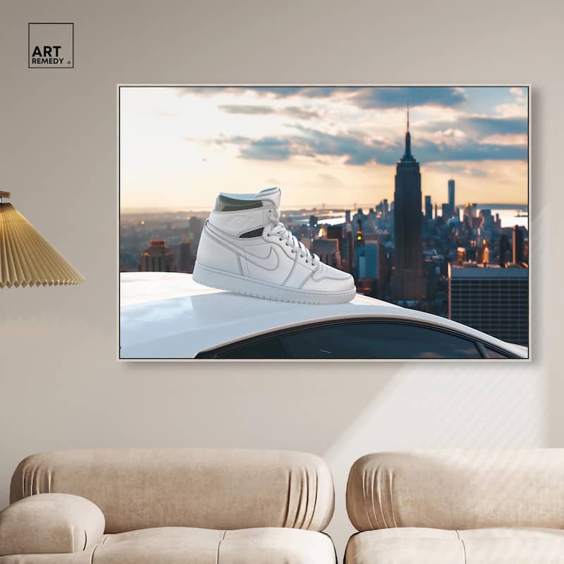 City Car and Sneakers Canvas by Art Remedy