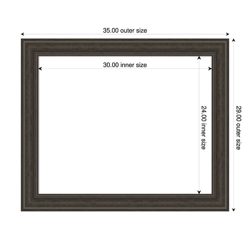 Amanti Art Shipwreck Black Framed Dry Erase Magnetic Board - 35 x 29 in - Shipwreck Greywash