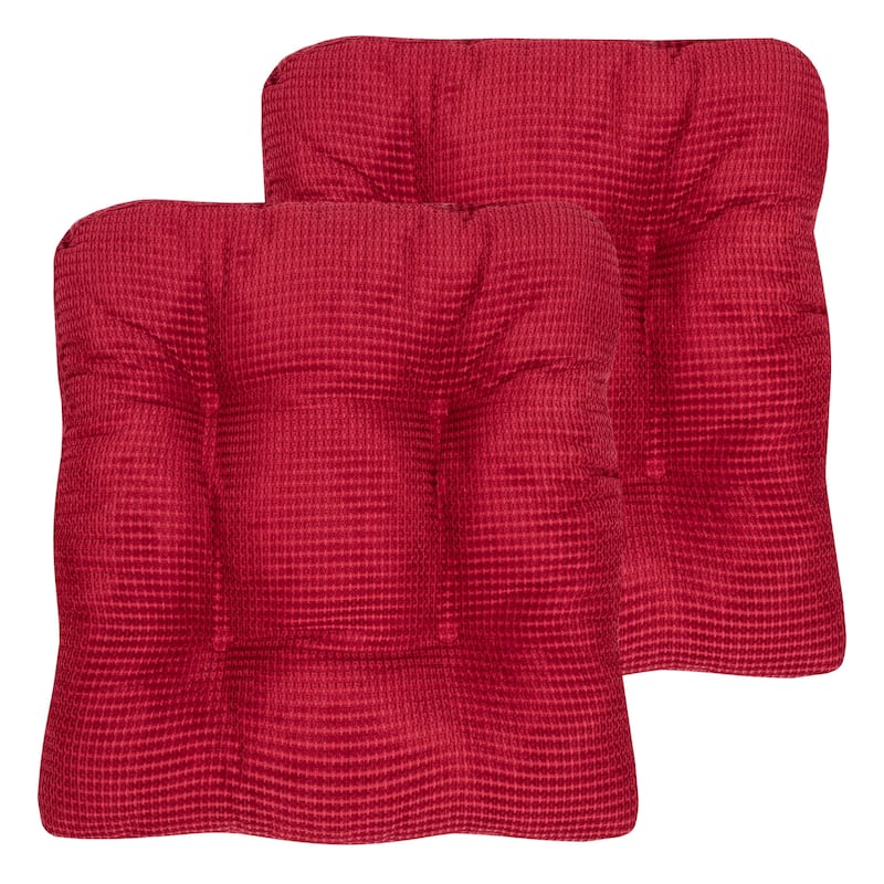 Fluffy Memory Foam Non-slip Chair Pad - Set of 2 - Red