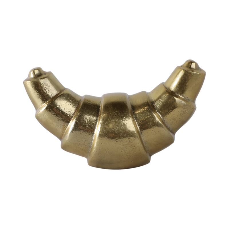 Metal Aluminum Croissant Decorative Object Modern Accent - 3" Gold - 6.75" x 4" x 3"