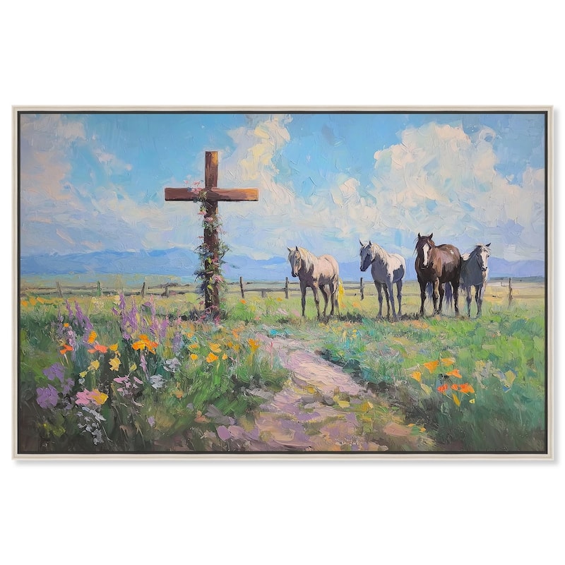 Faithful Pasture Canvas by Art Remedy - Silver - 36" x 24"