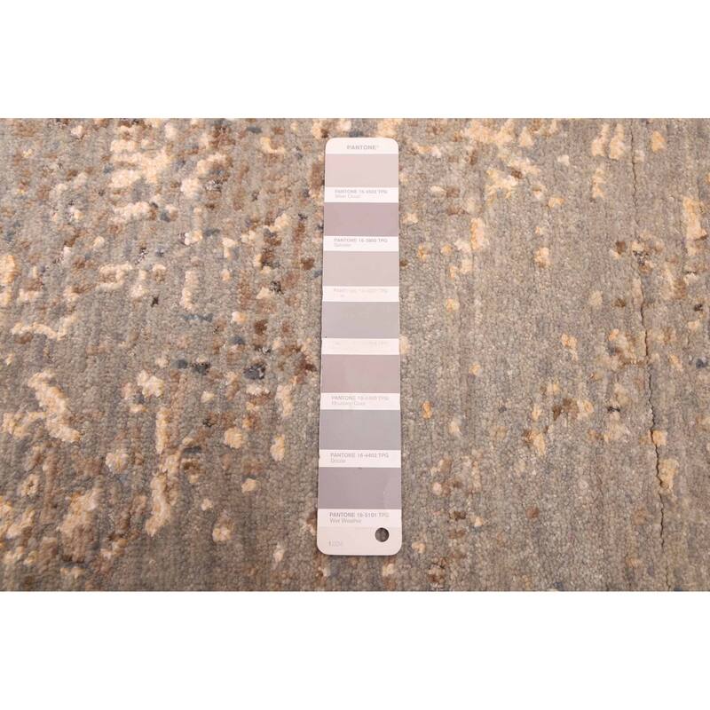 ECARPETGALLERY Hand-knotted Legacy Grey Silk, Wool Rug - 2'5 x 10'5