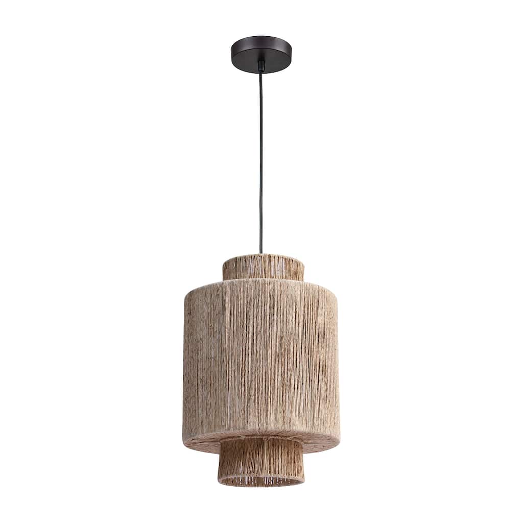 Elk Home Corsair Natural With Jute Shade 1 Light Pendant