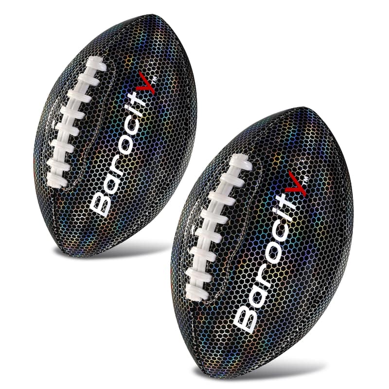 Barocity Footballs for Kids - 2 Training Balls Black Size 3 and Size 6