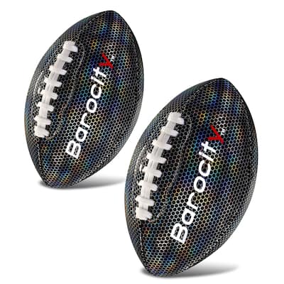 Barocity Footballs for Kids - 2 Training Balls Black Size 3 and Size 6