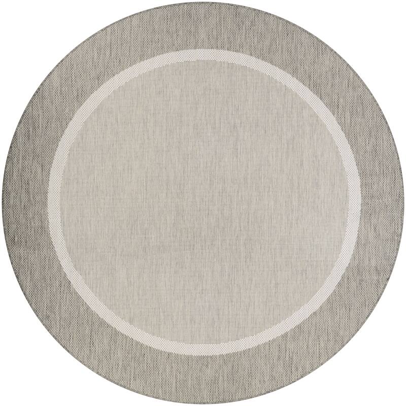 Pergola Channel Indoor/ Outdoor Area Rug - 7'6" Round - Taupe
