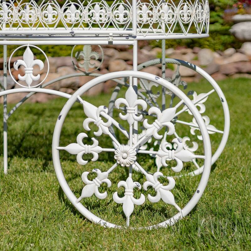 Parisian Inspired Flower Cart with Fleur-De-Lis Details